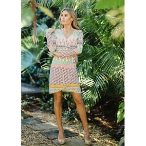 Jean-Pierre Klifa Kimono Short Dress Graffix Womens Size M Multi Resort‎ Wear